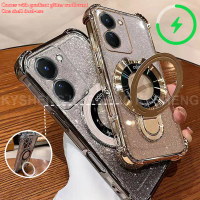 Sarung Telefon, untuk vivo Y36, Y78, Y27 5G, Y27S 4G, dengan Pendakap Magnetik U Kalis Kejutan Empat
