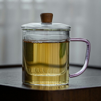 茶杯個人專用耐熱玻璃泡茶杯帶過濾家用辦公茶水分離花茶杯杯墊
