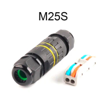 IP68 electrical cable Waterproof Wire Connector 2/3 Pin 222/223 Connector M25S Terminal Adapter Plug-in connection LED Light