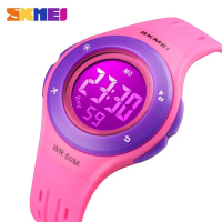 SKMEI Jam Tangan Anak Perempuan Digital LED Sporty Fashionable Water Resistant 50M WR 50M Diameter 3