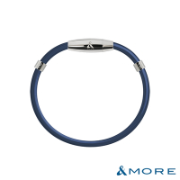 &amp;MORE愛迪莫 X5 特仕版鈦鍺手環 (白鋼-海藍)