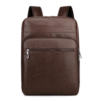 Men's Backpack Multifunctional PU Leather Laptop Backbag Waterproof Notebook Bagpack School Bags Anti Theft Mochila Rucksack