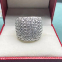 RUIF Fashion Luxury Customized 9k/14K/18K Round Shape Moissanite Ring Diamond Engagement Hip-Hop