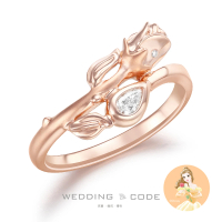 預購 WEDDING CODE 14K金 5分水滴鑽求婚戒 迪士尼美女與野獸4319玫(天然鑽石 母親節 現貨)