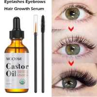 Organic Castor Oil 100% Pure Natural Cold Pressed Unrefined Castor Oil For Eyelashes, Eyebrows, Hair &amp; Skin