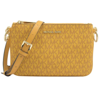 【Michael Kors】經典MK LOGO三組三色手拿包斜背包(黃)