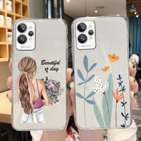 Cute Soft Cover For Realme GT 2 Pro 5G Phone Cases Daisy Flower Heart Clear Bumper Transparent Funda For OPPO GT 2 GT2 Pro Coque