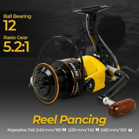 YUMOSHI Reel Pancing Spinning 12 Ball Bearing Fishing Reel 5.2:1 7000 - OE7000 Hitam Kuning