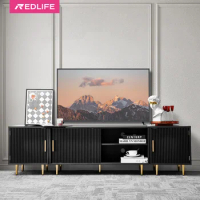 Redlife Modern TV Stand for 80 Inch TV Entertainment Center w/ 4 Storage Drawers Combined Cabinet as a Bedside TV Console Table