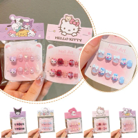 （Local Shipping）10pcs Cute Melody/Kuromi Kawaii Fake Nails Y2k Kawaii Cartoon Design Press On G2N5