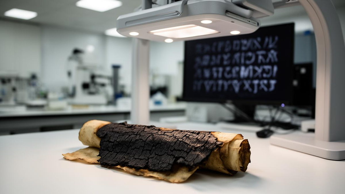 AI and X-Rays Reveal Hidden Text in 2,000-Year-Old Herculaneum Scrolls