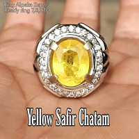CINCIN BATU AKIK PERMATA YELLOW SAFIR CHATAM CUTING OCTAGON GLAMOUR 10