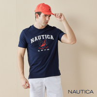 Nautica 男裝 休閒品牌LOGO短袖T恤-深藍