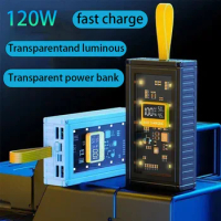 80000mAh 120W Transparent Mecha Digital Display Super Fast Charging Container Power Bank for IPhone Samsung Huawei Power Bank