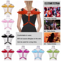 Hollow Bra Angel Wings Sexy Body Harness Woman Top Crops Punk Leather Belt Club Festival Rave Clothing Fashion Goth Accessories