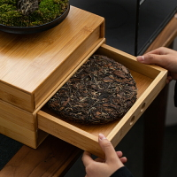 實木普洱茶餅盒抽屜式收納盒茶葉托盤存茶柜多層茶倉分茶盒防潮