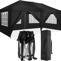 10x20 Pop Up Canopy Tent with 6 Sidewalls Tents for Parties Waterproof Camping Canopy Ez Up Party Tent Outdoor Portable Gazebo