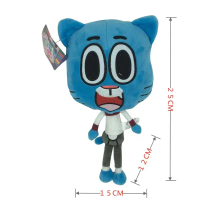 การ์ตูน Miniko น่ากลัวโลก Gumball Darwin Anais ของเล่นตุ๊กตา 25 ซม. แมวและกระต่ายน่ารักยัดไส้ของเล่น