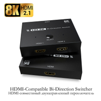 HDMI-serasi 2x1 Bi-Directional Switcher Adapter 8K 60Hz 4K 120Hz 2 In 1 Out HDMI-Splitter yang serasi