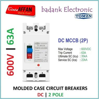 MCCB DC 2P 63A 600V Molded Case Circuit Breaker Panel Surya PLTS