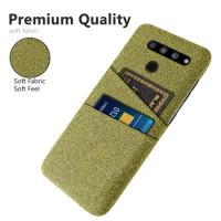For LG V50thinq G6 V 30 Capa Luxury Fabric Dual Card Phone Case On The For LG V50 G8 G7 ThinQ V30 Coque Card Slots Wallet Cover