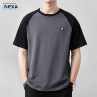 ZEKE A0038 Men's T-shirt Embroidered Logo Raglan Sleeve baju T-shirt Lelaki