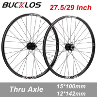 BUCKLOS 27.5 Inch Mountain Bike Wheels 15*100mm 12*142mm Thru Axle Mtb Wheelset 29 Inch 32H Bicycle Wheel Rims 8/9/10/11 Speed
