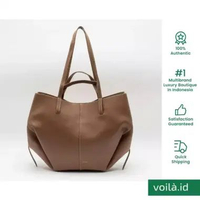 Polene Cyme Shopping Bag Grained Leather Camel Brown
