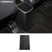 Carbon fiber sticker Rear Armrest Box Anti Kick Protector Trim Sticker Air Outlet Frame For Honda Fit / Jazz GK5 3rd GEN 14-17