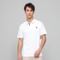 【oillio 歐洲貴族】男裝 短袖休閒POLO衫 商務POLO 刺繡 彈力透氣(白色 法國品牌)