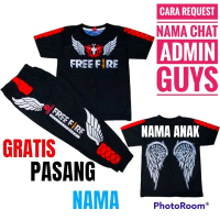 SETELAN BAJU GAMING FREE FIRE/SETELAN CELANA BNL ANGEL/BISA CUSTOM NAMA