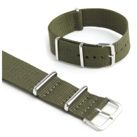 Watch Strap Band Military Army Nylon Canvas Divers G10 Mens Colour:Army Green Width:18mm