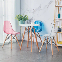 (READY STOCK) TRANSPARENT EAMES CHAIR, GHOST CHAIR, DINING CHAIR, KERUSI MAKAN, KERUSI PEJABAT Wood 