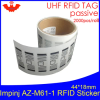 RFID tag UHF sticker Impinj M61-1 EPC6C wet inlay 915m868m MR6-P 2000pcs free shipping adhesive long distance passive RFID label