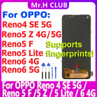 OLED Screen For OPPO Reno4 SE 5G / Reno5 F / Reno5 Z 5G 4G / Reno 5 Lite / Reno 6 4G 5G LCD Display Touch Digitizer Glass Parts