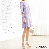 【GINKOO 俊克】簍空刺繡洋裝