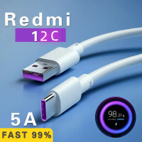 สายชาร์จ/ส่งข้อมูล Super Fast, 5A, ทองแดง 100%, Type-C, คุณภาพสูง, เหมาะสำหรับ Redmi 12/12C/12A 4G 5