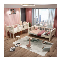 Modern wooden kids bunk beds with stairs bunk bed children