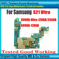 512GB 256GB For Samsung Galaxy S21 Ultra 5G G998B G998U Unlocked Motherboard With Full Chips Plate SM-G998B SM-G998U