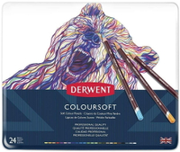 【DERWENT 德爾文】軟性色鉛24色-鐵盒裝 DW0701027