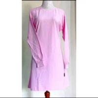 KAOS POLOS MUSLIMAH/KAOS TUNIK KATUN PREMIUM ADEM Baby Pink Santai