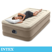 【INTEX】超厚絨豪華內建電動幫浦(fiber-tech)單人加大充氣床-寬99cm (64425ED)