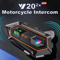 Y20 2x Motorcycle Intercom Helmet Bluetooth Headset Helmet 2 Riders 1000m Noise Cancellation Speakers Communication Motorcycle