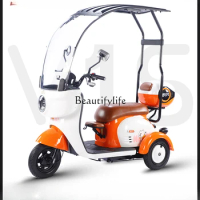 Electric Tricycle Household Women's Elderly Scooter Small Electric Tricycle with Bike Shed