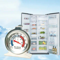 Refrigerator Freezer Thermometer Fridge Refrigeration Temperature Gauge Home Stainless Steel Temp Stand Dial Type -20 to 20°C