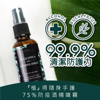 【nido 輕光撩】A-AS030 尤加利植萃酒精噴霧 居家防疫(防護/75%酒精/防疫/酒精/甲面清潔液/平衡液30ml)