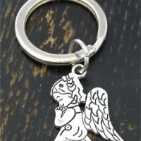Praying Angel Keychain, Praying Angel Charm, Praying Angel Pendant, Praying Angel Jewelry, Angel Keychain