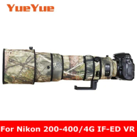 For Nikon AF-S VR 200-400mm F4 G IF-ED Waterproof Lens Camouflage Coat Rain Cover Lens Protective Case Nylon Guns Cloth