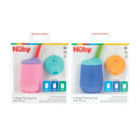 【Nuby官方直營】幼兒學習杯三階段組(粉 藍 兩款)