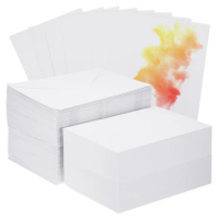 200Sets Pure Cotton Watercolor Paper Cards 140lb/300 GSM Postcards with Envelopes for Art Painting Creative Thank Notes 5x7 Inch
